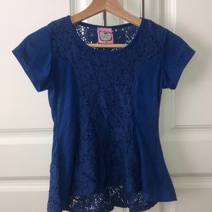 Blue lace top